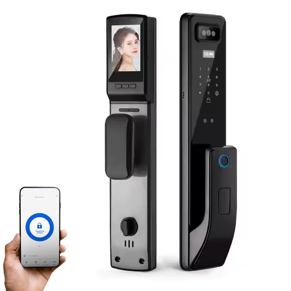 Fechadura Digital Facial Biometria Senha TAG App Bateria Recarregável Alta Segurança