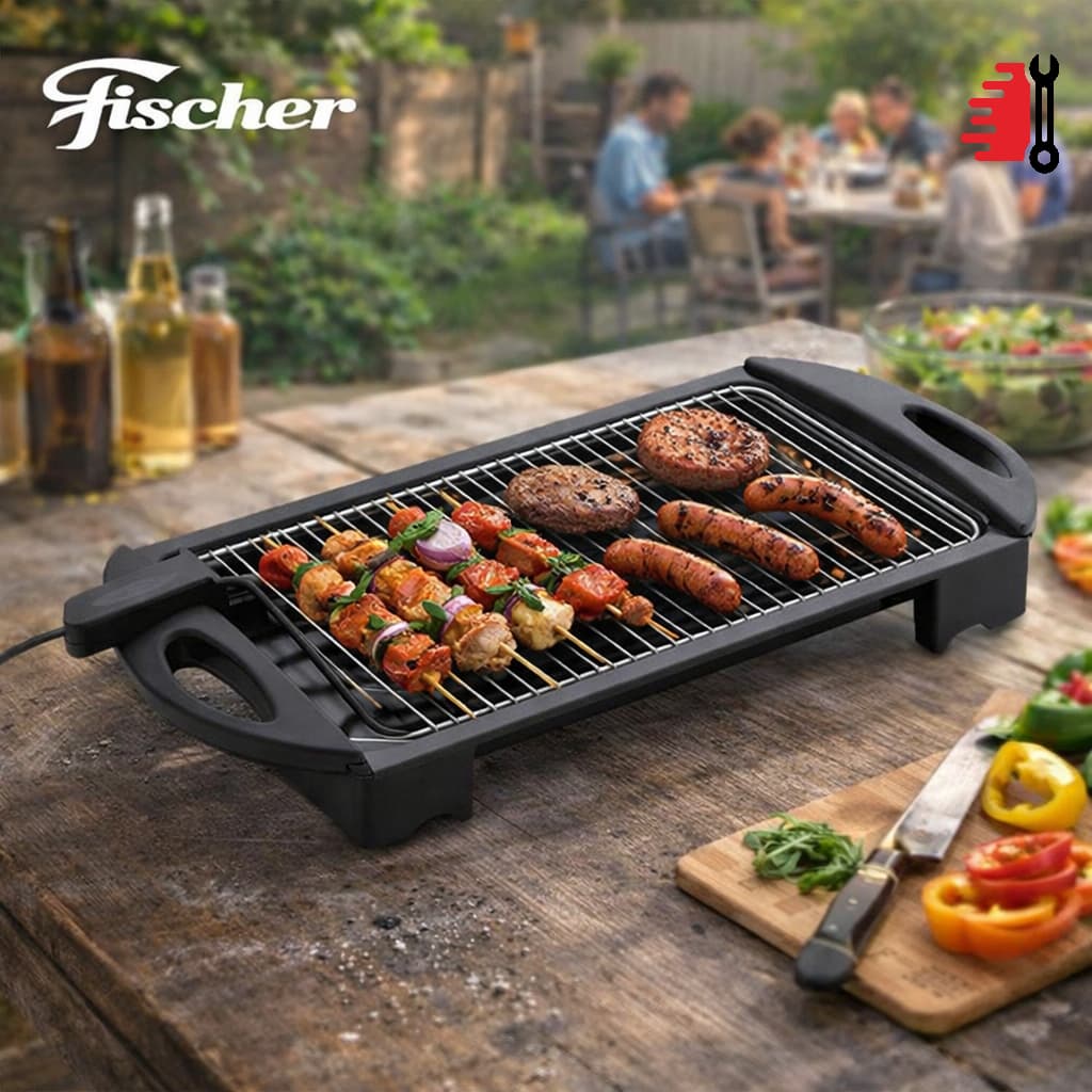 Churrasqueira Elétrica Portátil Fischer Grill Preto Ranch Grill 220V Churrasco Camping