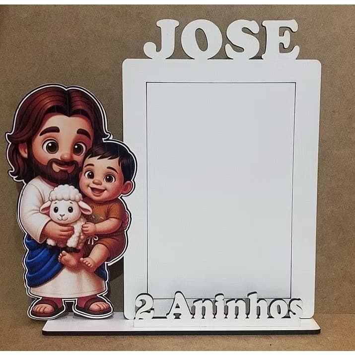 Kit 20 Porta Retrato 10x15 Tema Biblico Menino Jesus Mdf Branco