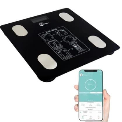 Balança Digital Corporal com Bioimpedância - Medição em Tempo Real, Conexão Bluetooth, Design Moderno