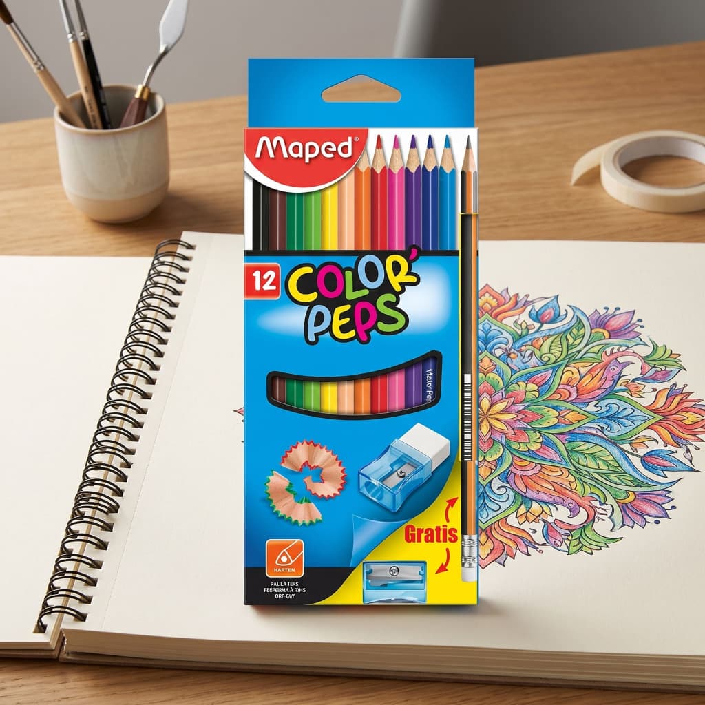 Lápis de Cor Color'Peps 12 Cores + de Grafite e Apontador