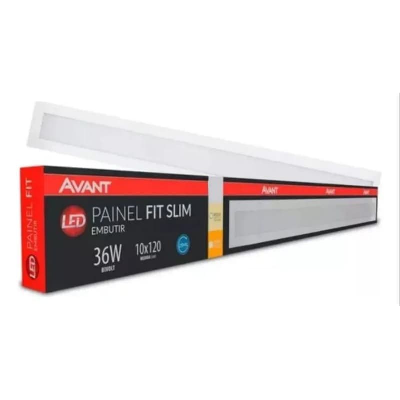 LUMINÁRIA PAINEL LED RETANGULAR EMBUTIR AVANT 36W (3000K) Amarelo
