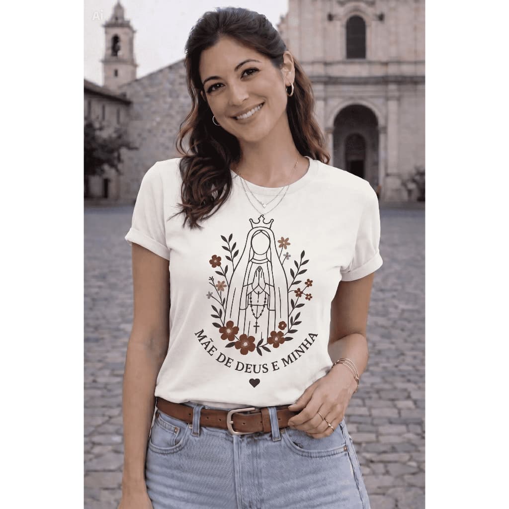 Camiseta Feminina Nossa Senhora - Religiosa Algodão 30.1 Católica