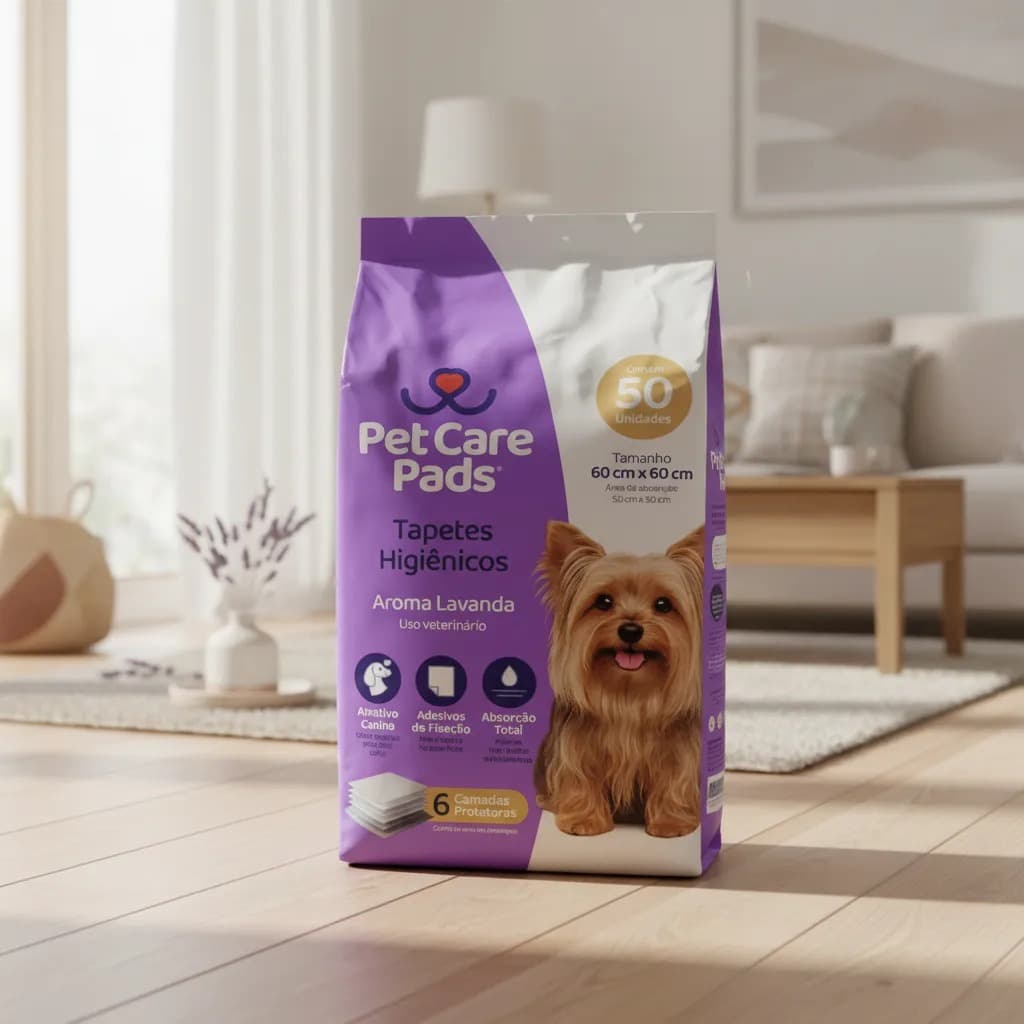 Tapete Higiênico Para Cães Pet Care Pads Lavanda 60x60 50 Un