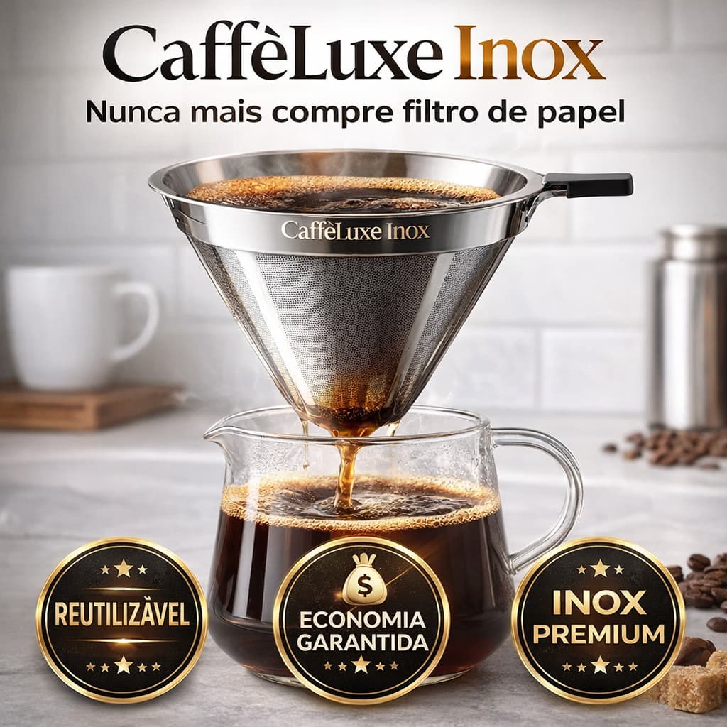 ☕ Filtro de Café Inox Reutilizável – Sem Papel, Econômico e Sustentável - CAFFÉLUXE INOX