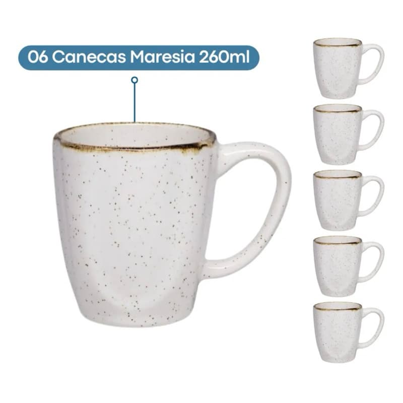 Conjunto De 2, 4 ou 6 Canecas Ryo Maresia 260ml Oxford (cores branco ou rosa)