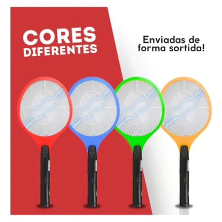 Kit Raquete Elétrica Mata Mosquito Moldular Recarregável Bivolt 110v~220v Elimina Insetos