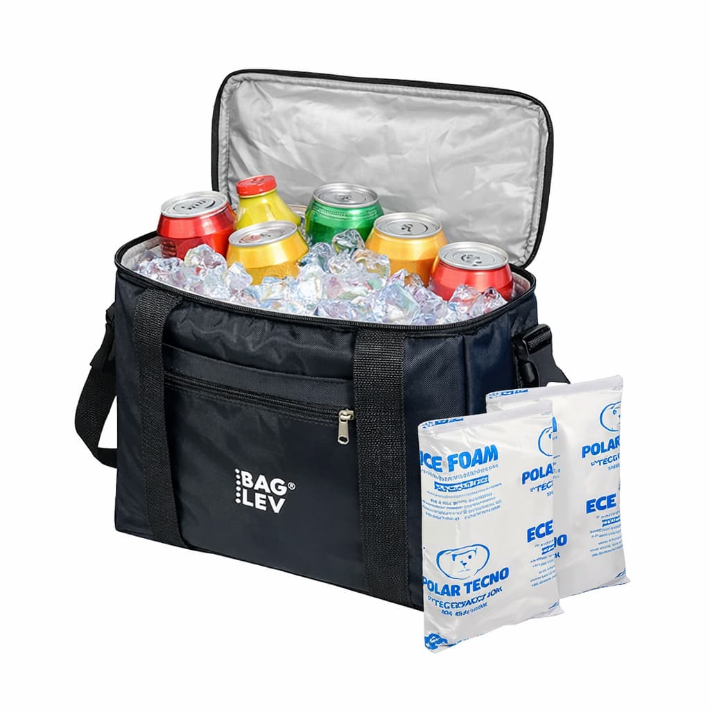 Bolsa Térmica 13 Litros com 2 Gelo Gel Reutilizável - Impermeável Antivazamentos Praia Viagem e Camping Conserva Frio