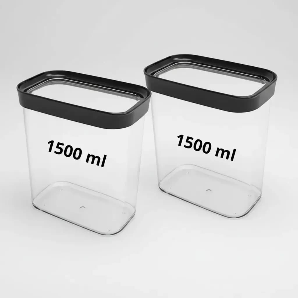 Kit 2 Potes Herméticos Empilháveis, 1500ml
