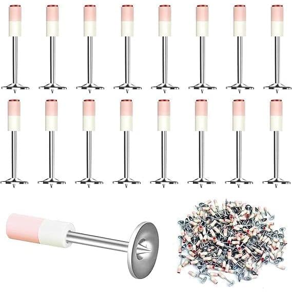 Pino de Aço Especial Para Fixação Rápida 27mm Kit 100 Peças Alvenaria Concreto Teto
