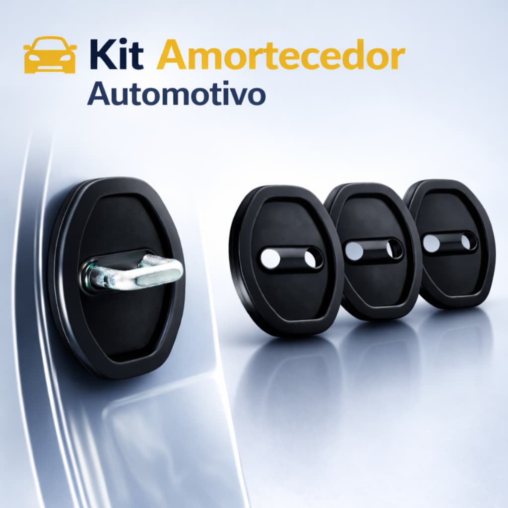 Kit  Amortecedor de Fechadura Borracha Protetor Porta Carro Batente Anti Impacto Colisão silicone