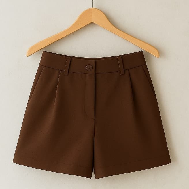 Short Social Alfaiataria Feminino Minimalista Elegante Com Bolso e Ziper Moda Blogueira