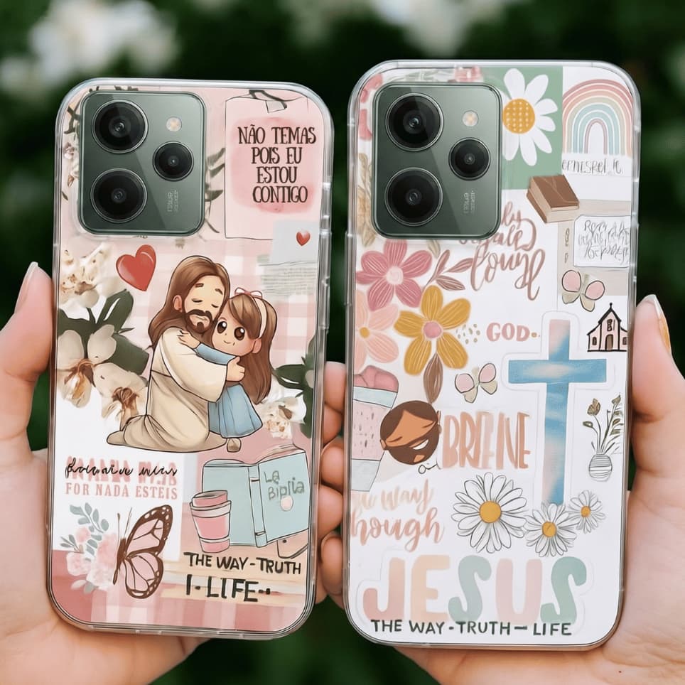 REALME CAPINHA CAPA TRANSPARENTE RESISTENTE TPU JESUS CELULAR REALME C11 C51 C53 C61 C63 C71 4G C73 4G C75, FRETE GRATIS