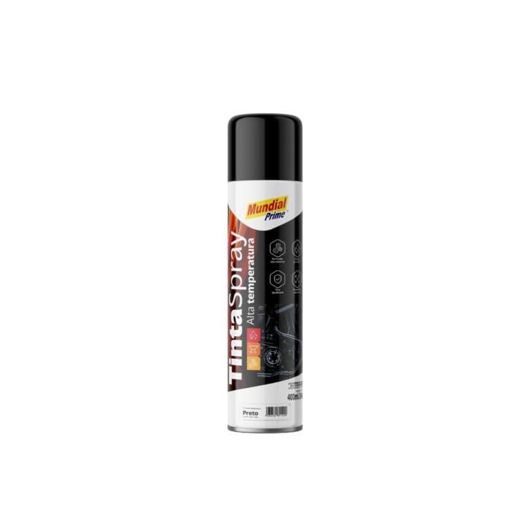TINTA SPRAY ALTA TEMPERATURA PRETO FOSCO MUNDIAL PRIME 400ML
