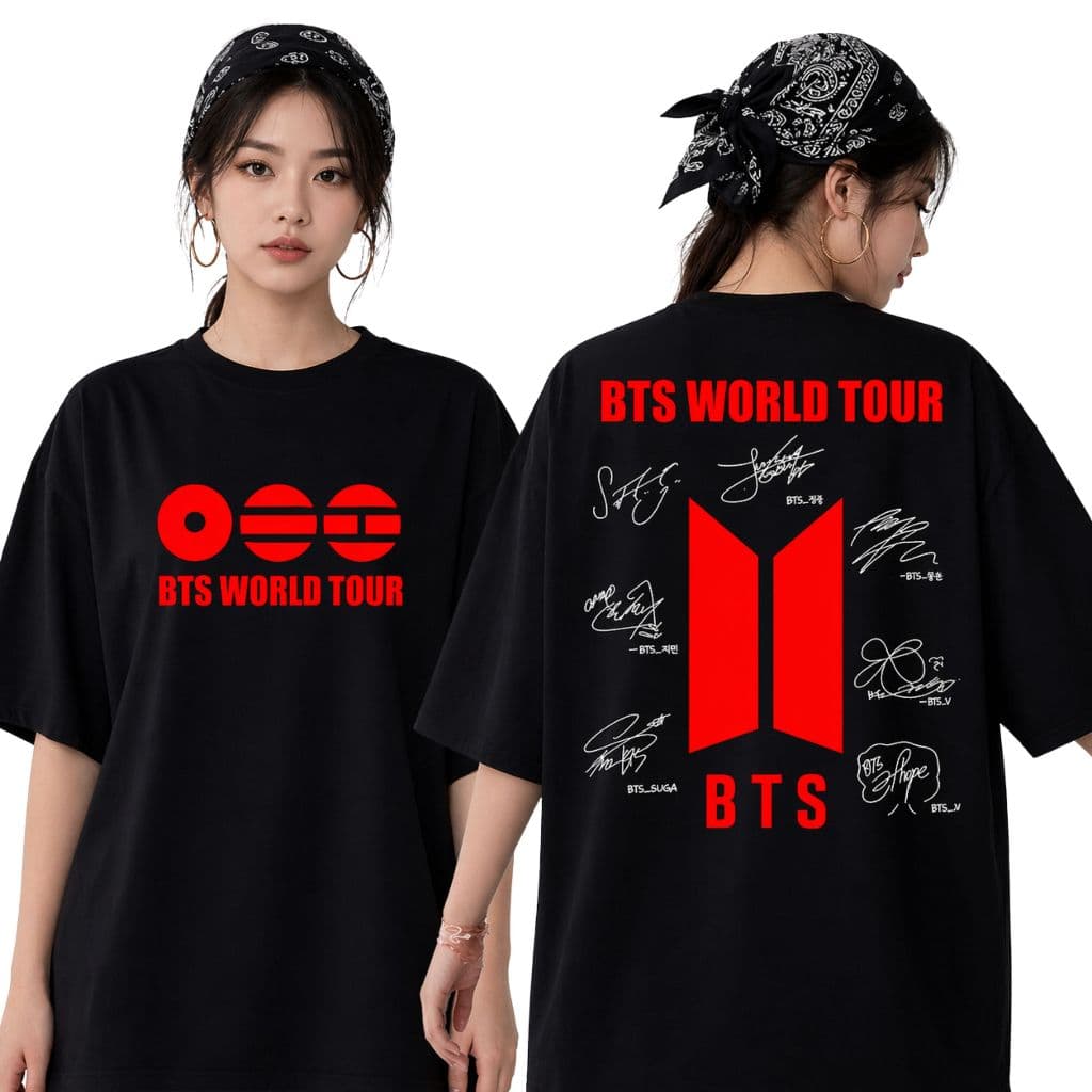 Camiseta BTS Tour 2026 Brasil Kpop Camisa 100% Algodão Feminina Masculina Show Lançamento