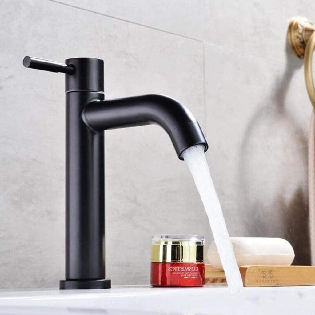 torneira banheiro lavabo bancada preta bica curva inox 304 1/4 volta arejador moderna luxo econômica