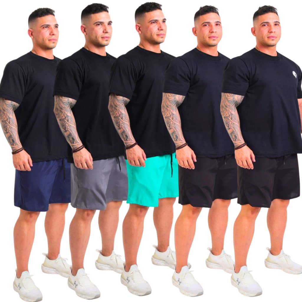 Kit 5 Shorts Tactel Masculino | Praia Academia Atacado Melhor Preço - Direto Da Fábrica