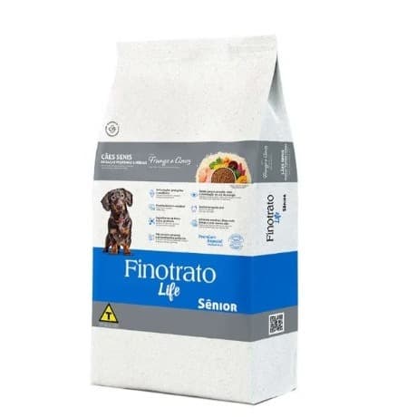 Ração Seca Finotrato Life Sênior Premium Especial para Cães Raças Pequenas e Médias - 10,1KG
