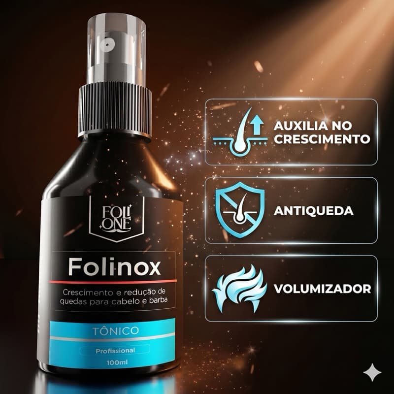 Tônico Folinox Crescimento Capilar Barba Cabelo e Sobrancelha