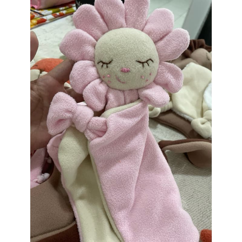 Naninha Flor Bebê Rosa Antialérgica Pelúcia Macia Apego Sensorial Recém Nascido Naninha bebê