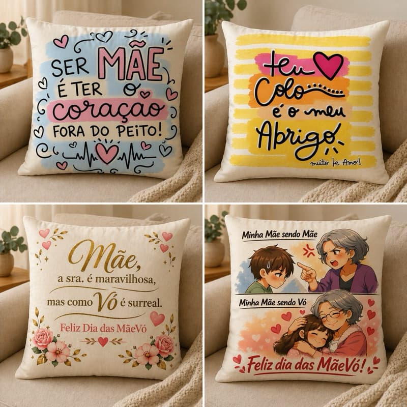 Capa de Almofada Mãe Especial 45x45 – Toque de Amor