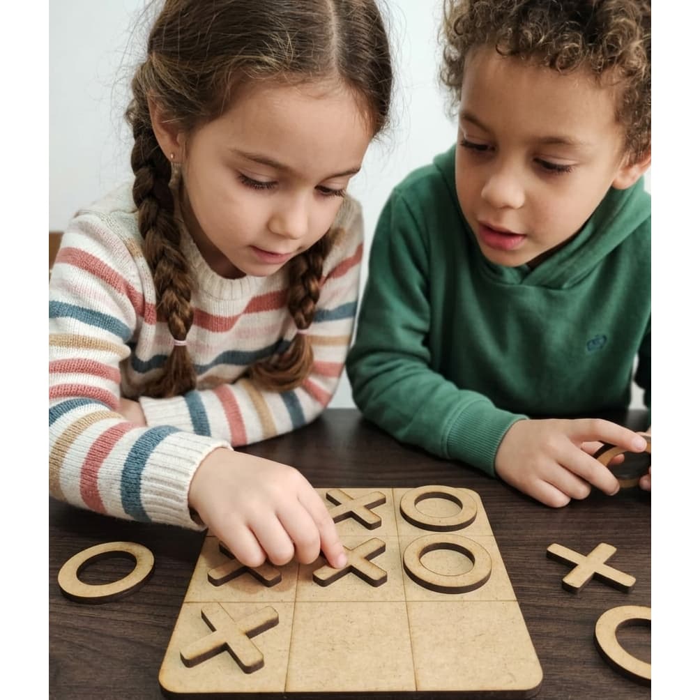 Kit de 3 Jogos da Velha com Tabuleiro (Brinquedo/Presente/Lembrancinha) Em MDF 3mm Jogos Tabuleiro