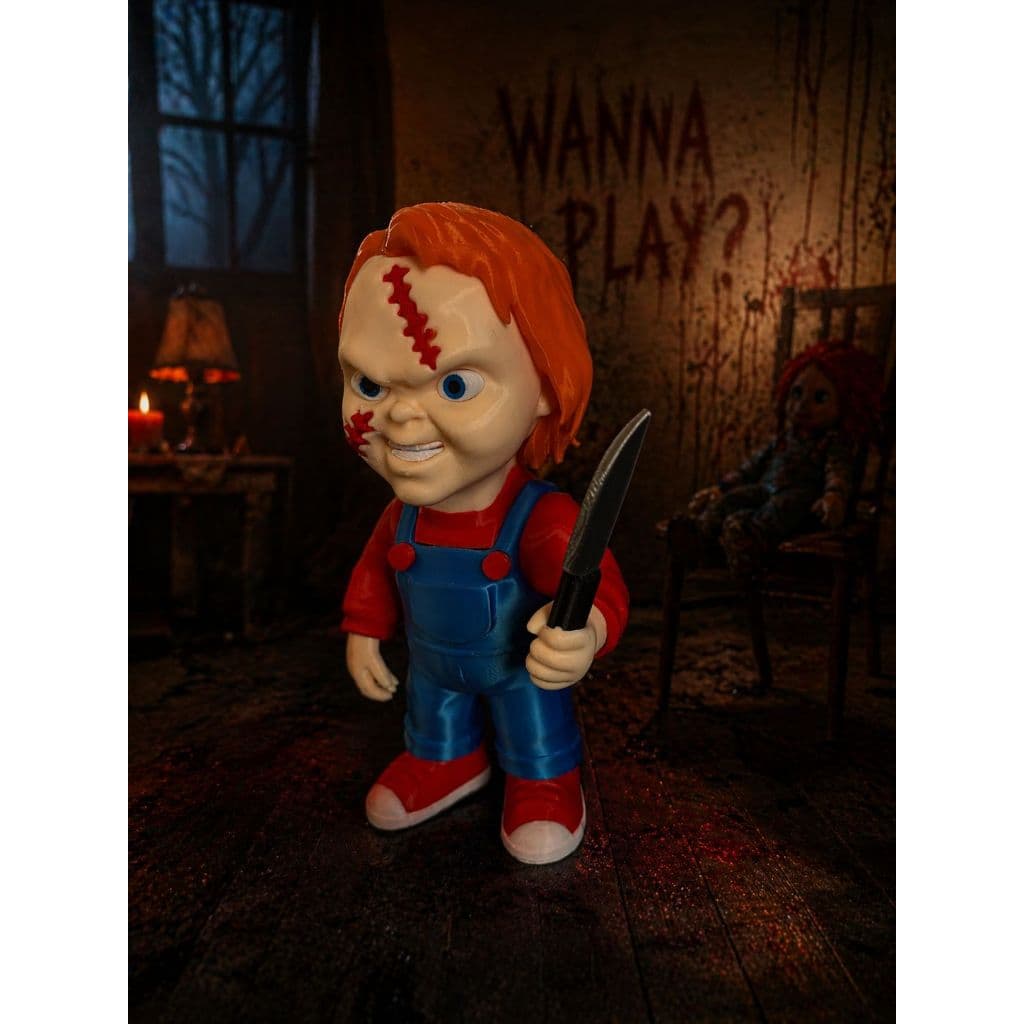 Boneco Chucky Terror 3D Brinquedo Assassino Decoração Geek Colecionável Presente Halloween