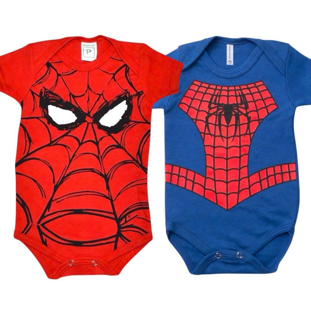 Body Bebê Homem Aranha Estampas Variadas Super Herói Marvel