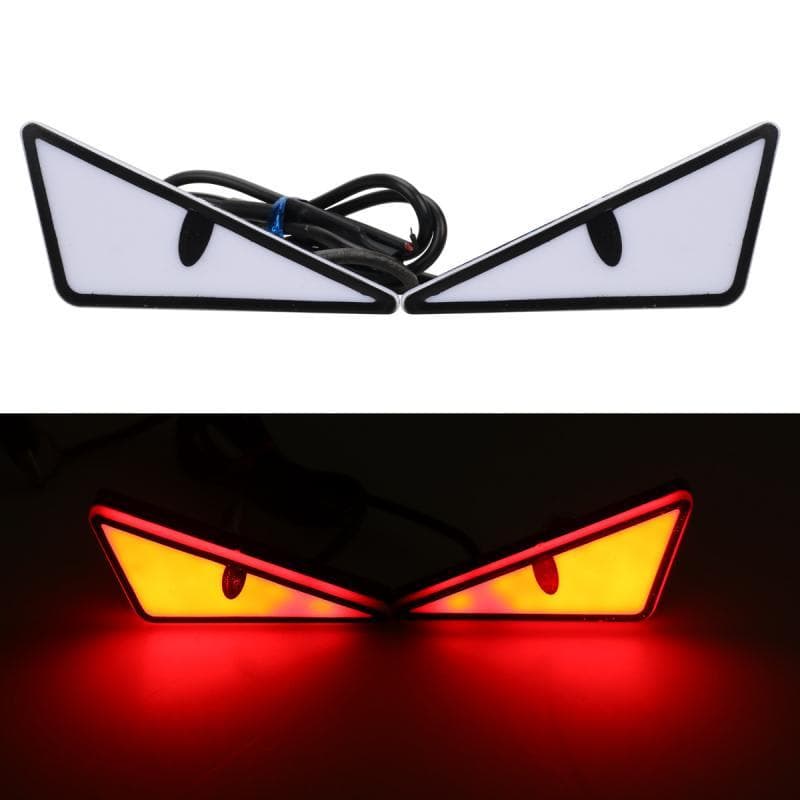 Par Luz Olho Demonio Lente Projetora LED Tuning Iluminacao Decorativa Universal Moto Carro