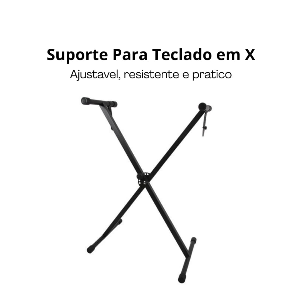 Suporte Para Teclado Musical Em Ferro Ajustável Reforçado