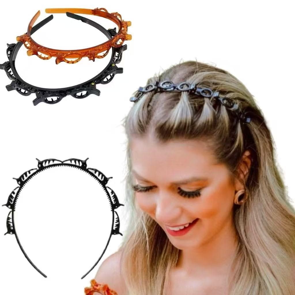 Tiara /Bandas de dupla camada presilha bandas de cabelo plástico trançado