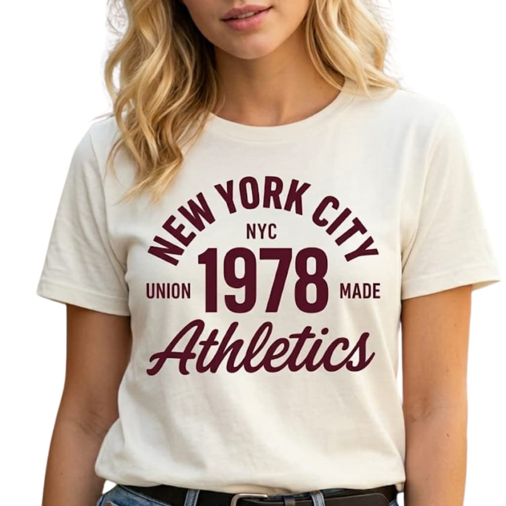 Camiseta Feminina Off-White NY 1978 Algodão premium Confortável Estilo Urbano Estampa Vintage Casual
