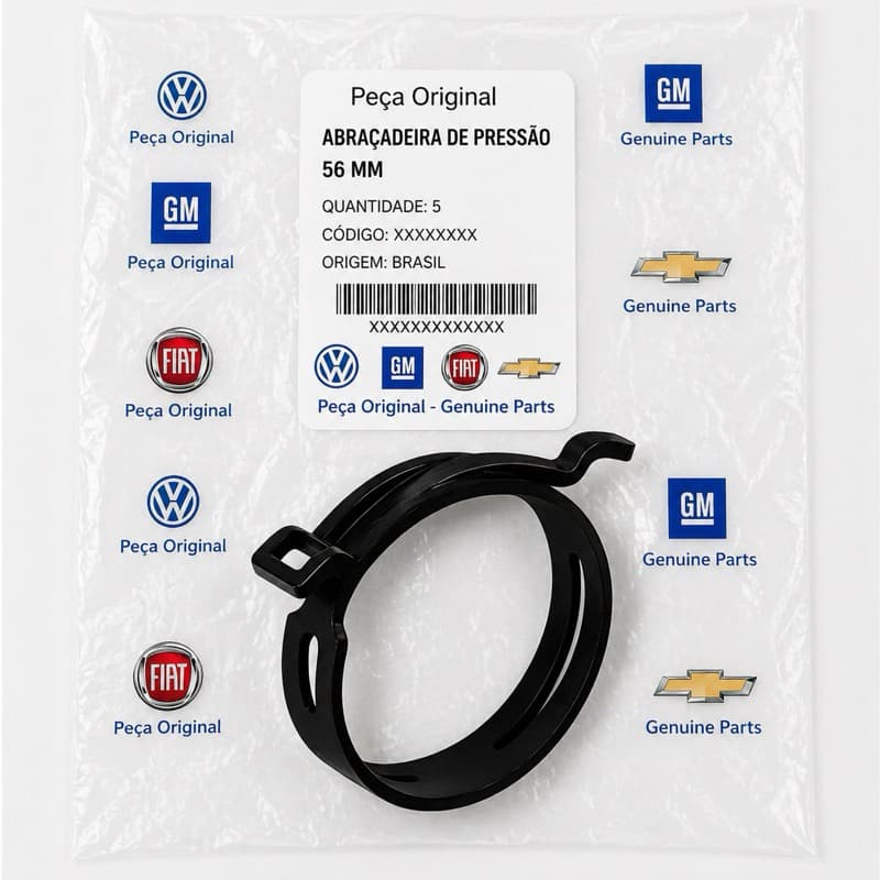 Abraçadeira de Pressão Tipo Mola 56mm Kit 5 Unidades Alta Resistência Universal Montadora