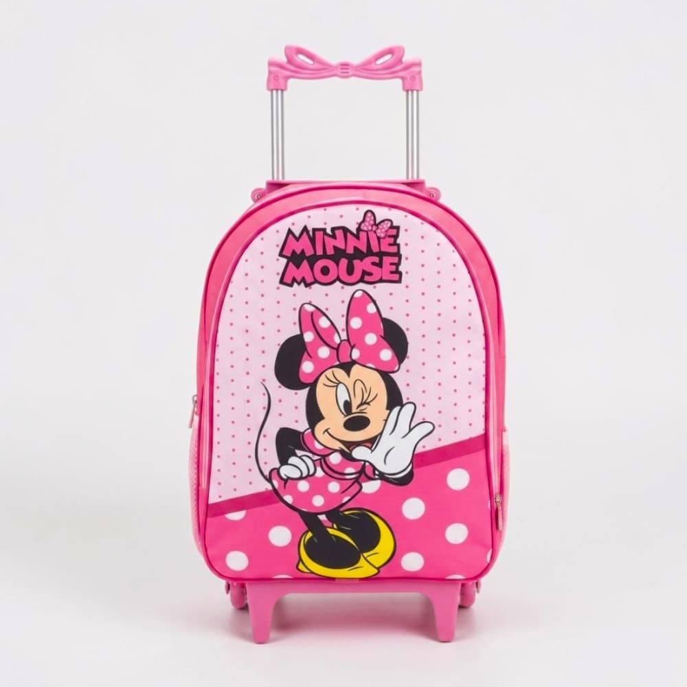 Mochila Escolar Infantil Menina Com Rodinha De Silicone - Minnie Promoção