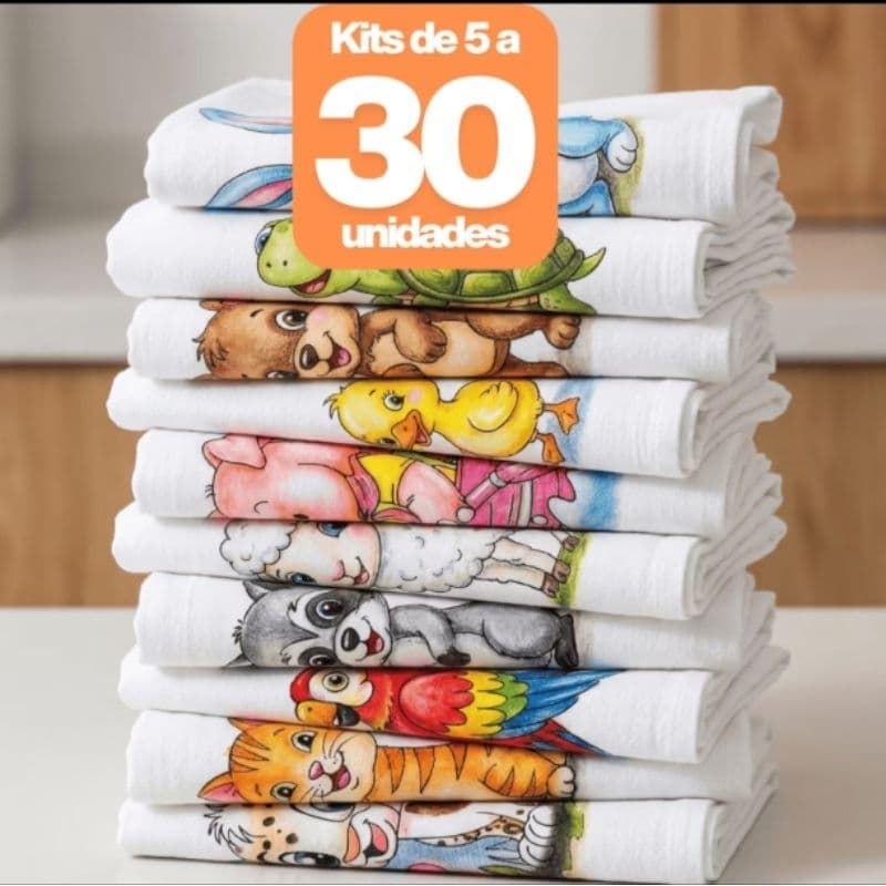 Kits Pano De Prato COMBATE EUROPINHA Bainha Estampado Para Cozinha 33 x 60 cm Envio Imediato