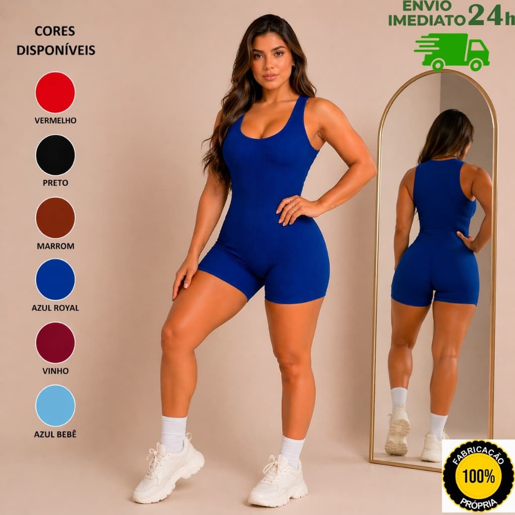kit 3 Macaquinho feminino academia Anarruga Canelado Premium