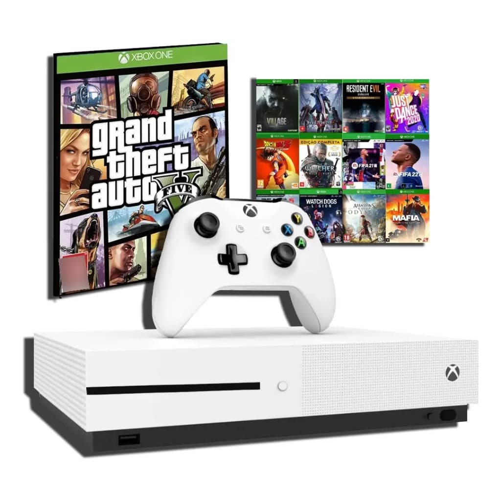 XBOX ONE S 500GB/1TB + CONTROLE + JOGO (ENVIO COM NOTA FISCAL)