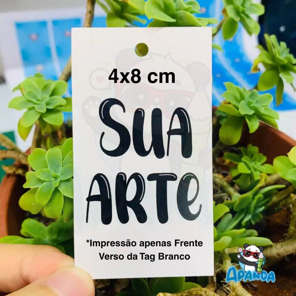 Tag Personalizada 4x8 cm - Com Sua Arte ou Logo
