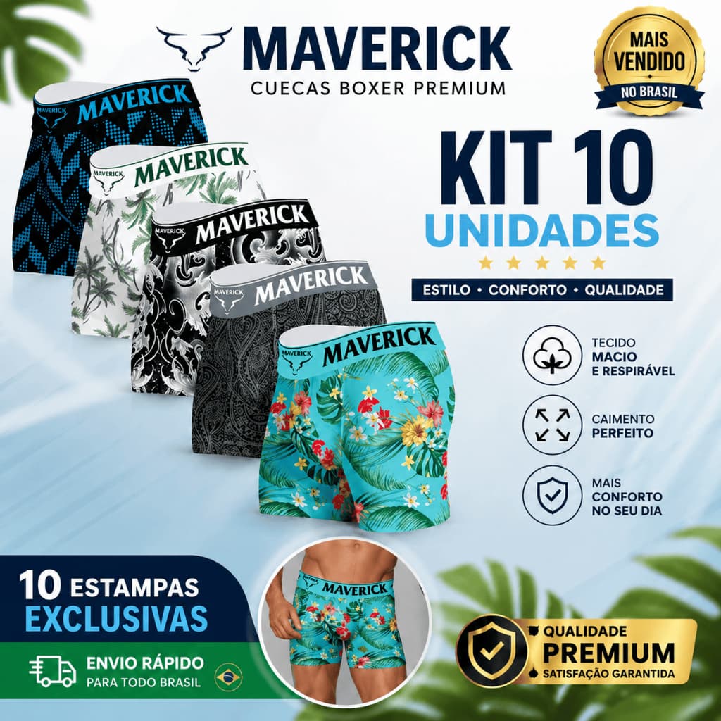 Kit com 10 Cuecas Boxer Masculino Microfibra Adulto Forro de Algodão Confortável