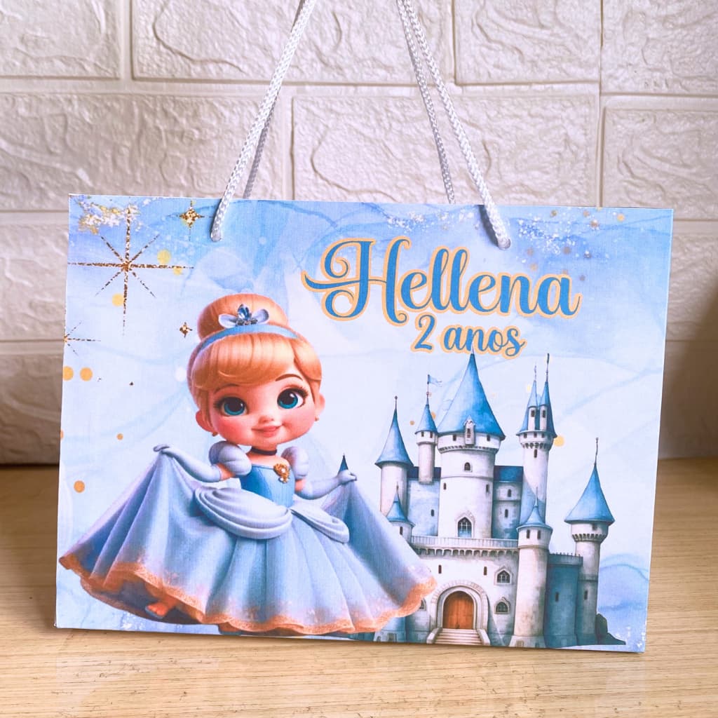Sacolinha Personalizada Cinderela Baby  | Lembrancinha | Mimo | Cinderela Cute | Cinderela Baby | PEGUE E MONTE