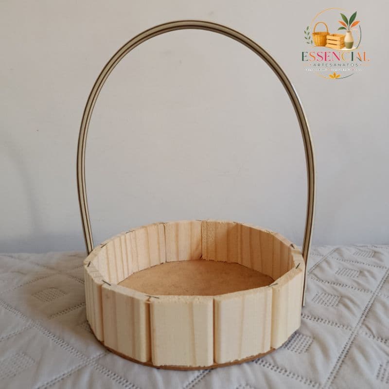 Kit 10 Cestas de Madeira de Pinus 20 CM Com alça Para Lembranças,Decoraçoes,Dia das Mães,Pais,Namorados e Cosméticos