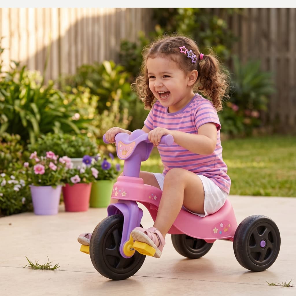 Triciclo Motoca Infantil 3 Rodas Rosa e Lilás Ergonômico Bebê - Diversão e Conforto
