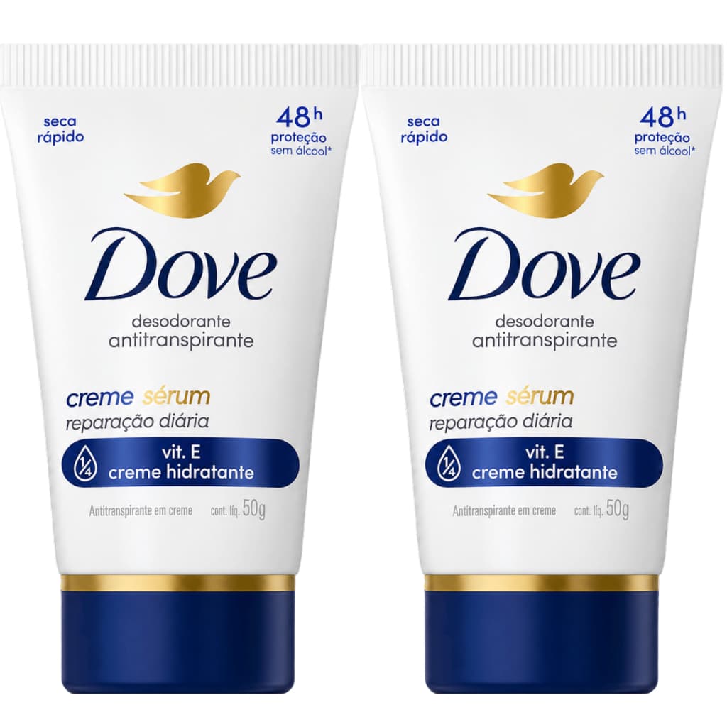 Kit 2 Desodorante  Creme Sérum Dove Previne Irritação - Reparação Diária - Previne Escurecimento 50g