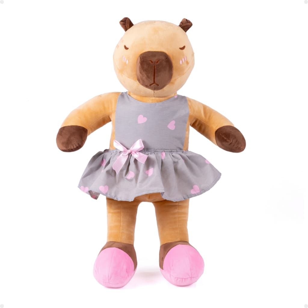 Xuxão Lola 75cm Pelúcia Divertida Capivara Vestido Removível