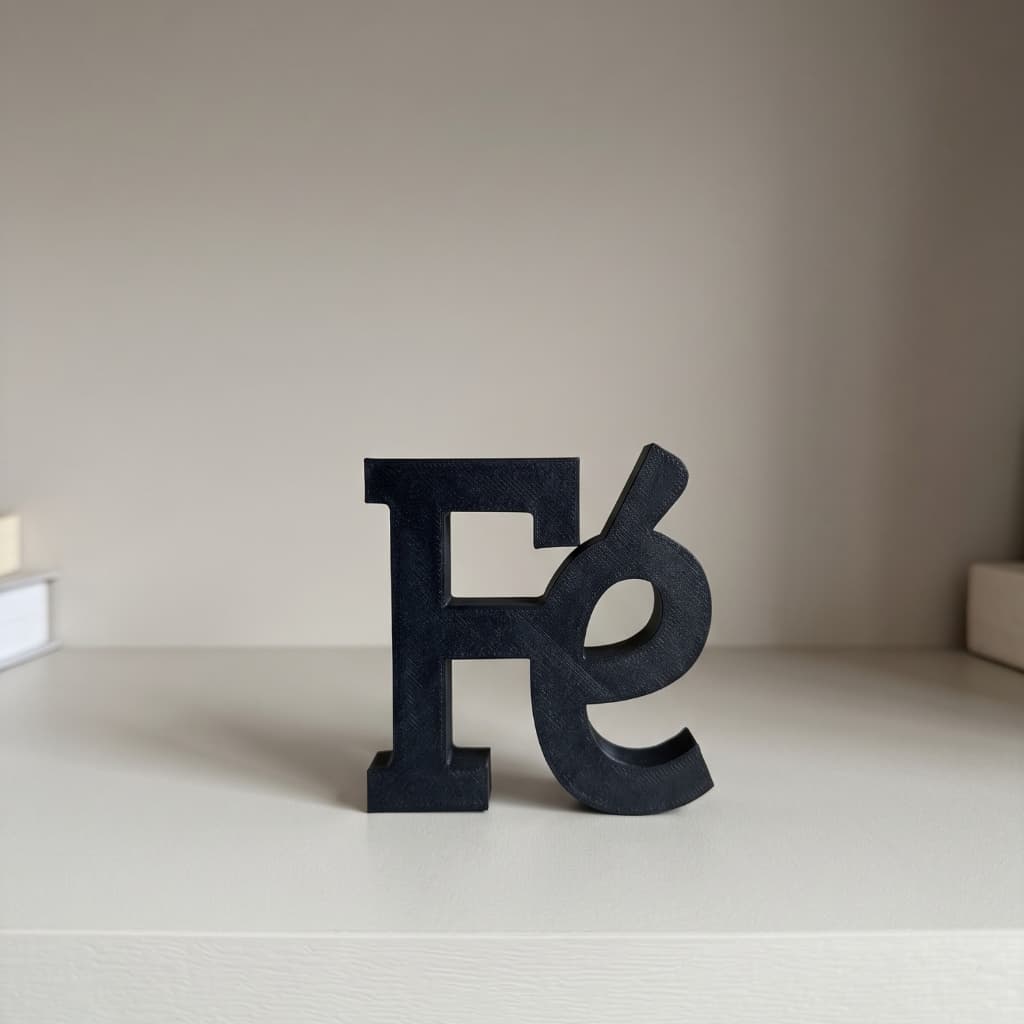 Letreiro Decorativo Fé Impressora 3D Casa e Decoração Escritório Casa Presente Religioso