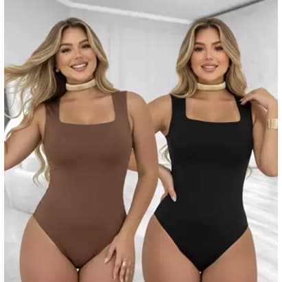 Body Feminino Regata Suplex Premium Alça Grossa Decote Quadrado Tendência Básico e Confortável
