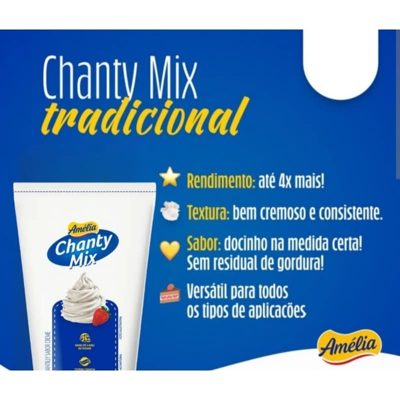 chantilly Amélia 200g ideal para bolos e tortas