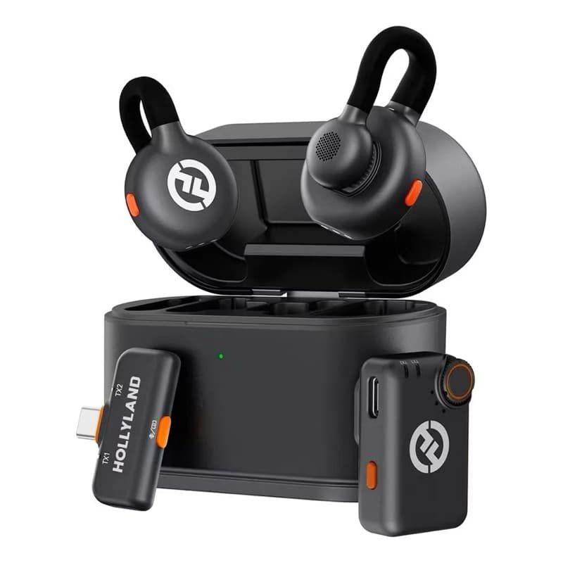 Microfone Hollyland Lark M2s Mini Combo, USB-C, Sem Fio Preto