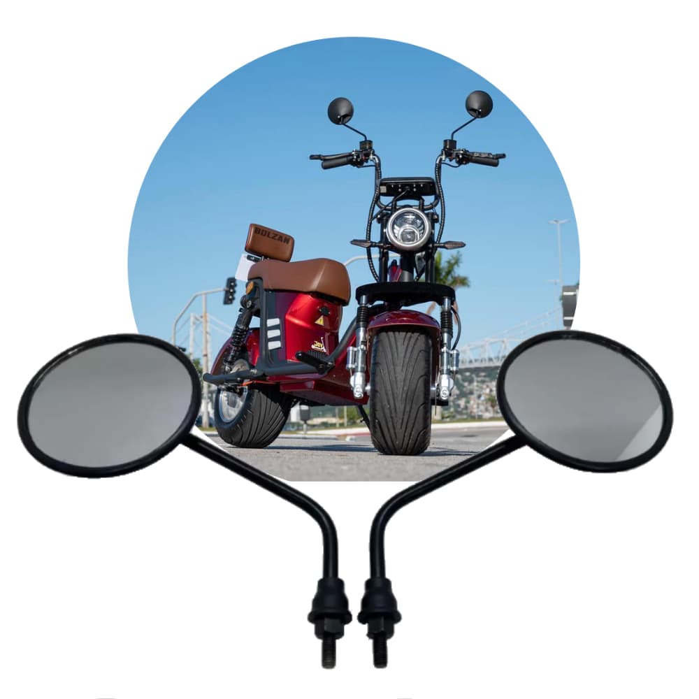 Espelho Retrovisor Scooter Elétrica X12 1000w X11 Wehawk WX11 X7 CityCoco R13 8mm Par Alta Visão
