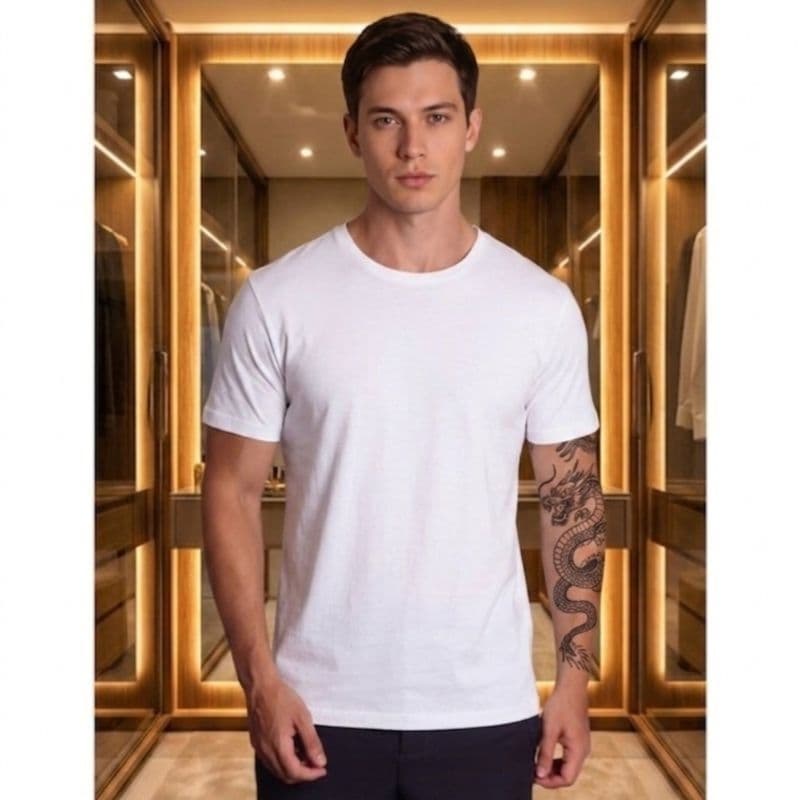 Camiseta Básica Algodão 30.1 Penteado - Reforço Ombro a Ombro